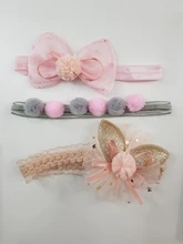 3Pcs/Set Flower Baby Girl Headband Bows Crown Newborn Toddler Turban Hair Band Headbands