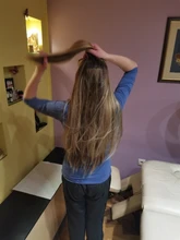 Leeons-extensiones de cabello con Clip 6H/613 #, conjunto de 6 unidades, 16 pinzas, cabeza completa, 55Cm, postizos de fibra sintética recta