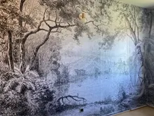 3D Wallpaper Mural Decoration Jungle Rainforest Custom Milofi Retro Hand-Painted-Lines