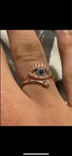 SIPENGJEL-anillos de circonia cúbica para mujer y niña, sortijas ajustables de ojo negro y oro rosa, joyería de boda de lujo