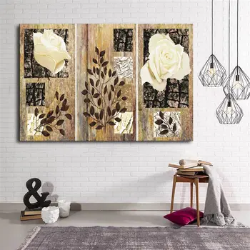 

White Rose Themed Canvas Table