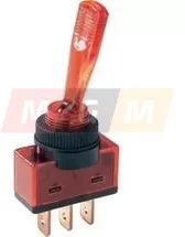 

Toggle Switch 3 pins 2 position long illuminated 12V (red)