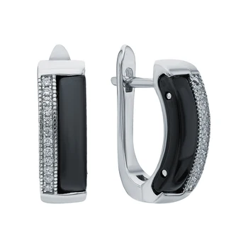 

Silver earrings with ceramics and cubic zirconia sunlight sample 925