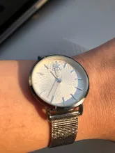 SK – relojes superfino para mujer, malla plateada, de acero inoxidable, informal, de pulsera, femenino