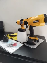 DEKO-PISTOLA DE PULVERIZACIÓN inalámbrica, pulverizador de pintura doméstico HVLP de 800ml, 3 tamaños de boquilla, batería de ion de litio de 20V CC de alta potencia, DKSG20K2