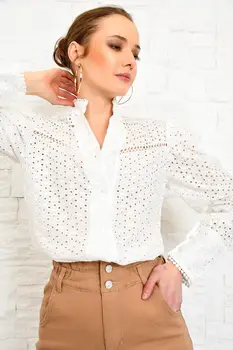 

Trend Alacati Style Women Fisto Princess Sleeve Premıum Shirt ALC-X3808
