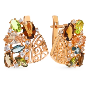 

Silver earrings with cubic zirconia sunlight sample 925