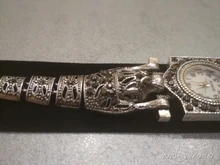 De la mujer pulsera de plata antigua pulsera reloj gris Diamante de imitación acero reloj con correa para mujer esfera redonda mujer reloj de cuarzo mujer reloj regalo