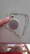 1PC De la flor De la vida budista collar largo cadena semilla De la vida Geometría Sagrada Fleur De Vie De Yoga collar Namasté