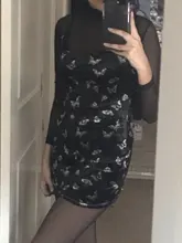 Dress Women Spaghetti-Strap Backless Dark-Harajuku Goth Female Sexy Mini Off-Shoulder