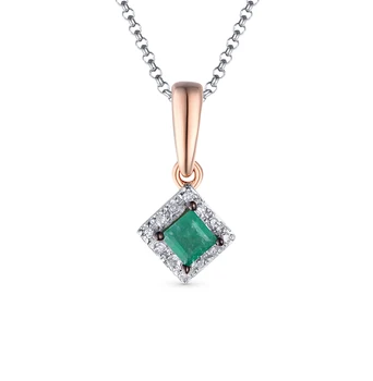 

Gold pendant with emerald and diamonds sunlight sample 585