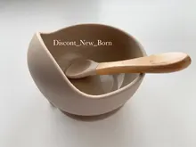 Tazón de silicona para bebé, vajilla impermeable con ventosa, juego de cucharas, sin BPA, platos de alimentación de silicona para juego de cuencos de bebé