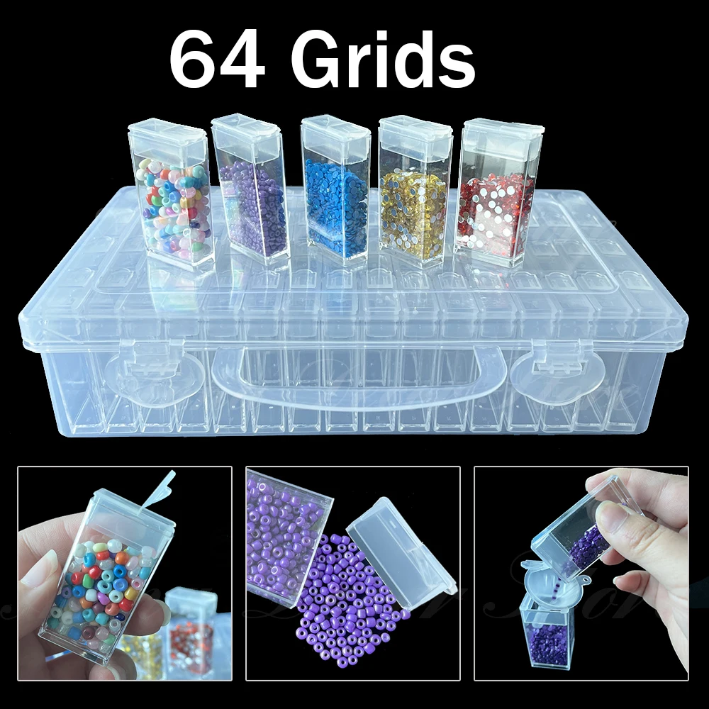 5D, DIY Art Storage Container, Nnail Jewelry Accessory Packaging Box, Diamond  Painting Storage Box, Mosaic Packaging 64 GridBox, - AliExpress