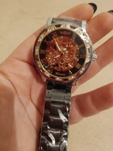 Winner-Reloj de pulsera para hombre, transparente, brillante, movimiento de engranaje, masculino