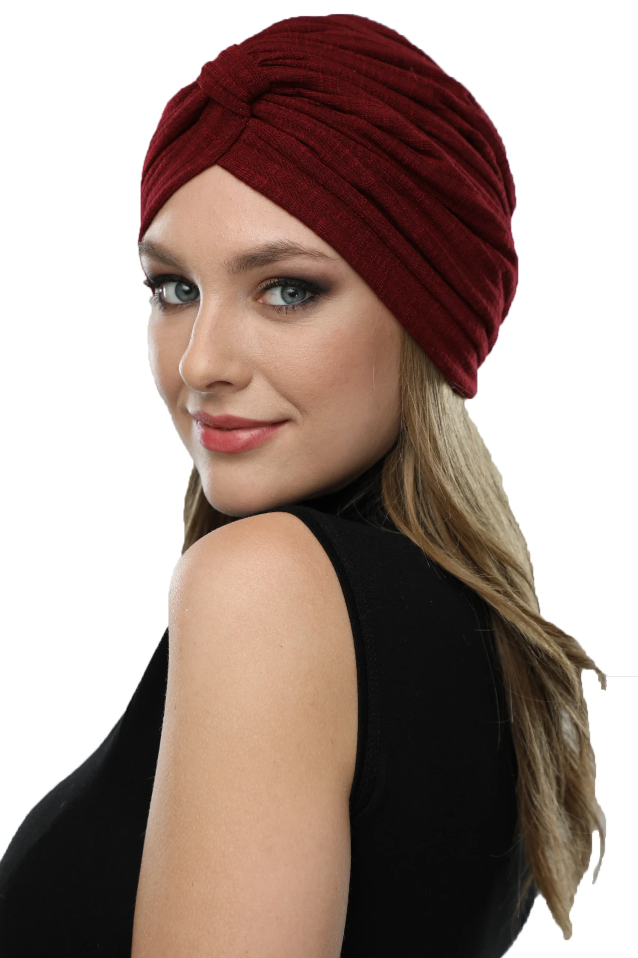 2024 New Fashion Cross Banded Combed Cotton Ready Turban Hijab Bonnet Scarf Cancer Cap Special Women Product Beret Bandana