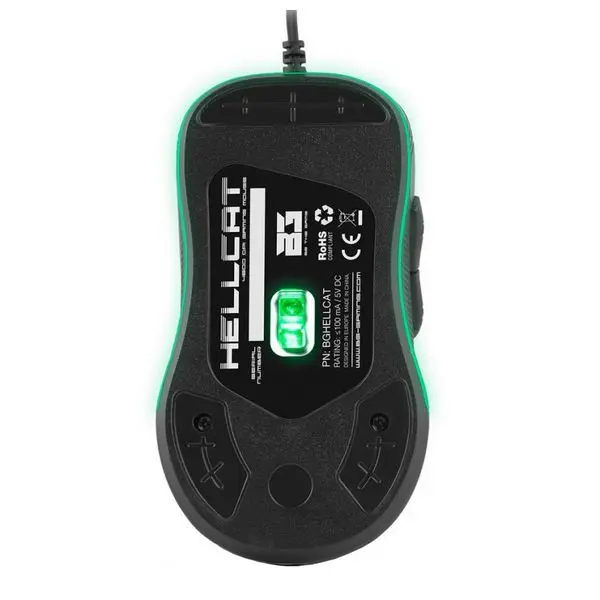 Светодиодный игровой мышь BG BGHELLCAT 4800 точек/дюйм черный