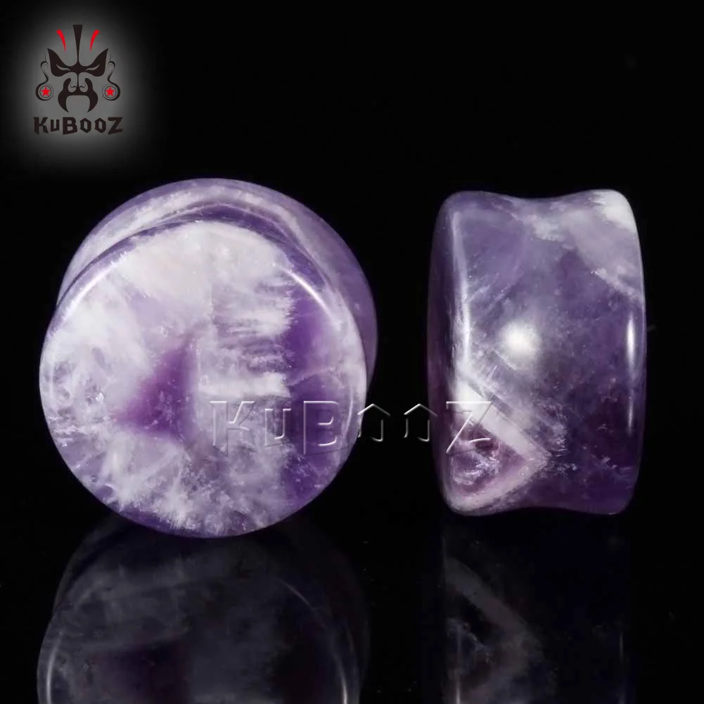 Wholesale Price Beautiful Amethyst Stone Ear Plugs Tunnels Gauges Piercing Body Jewelry Earring Expanders Stretchers 36PCS