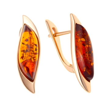 

Silver earrings with Amber