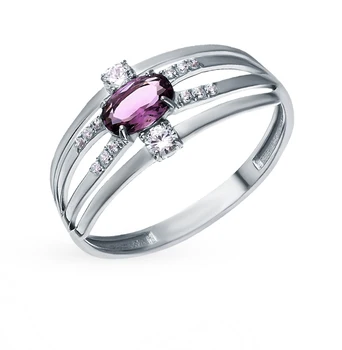 

Silver ring with crystals and cubic zirconia sunlight sample 925 test