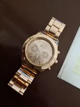 Reloj de lujo con diamantes de Ginebra para Mujer, cronógrafo de cuarzo con tachuelas de acero y tres ojos, a la moda