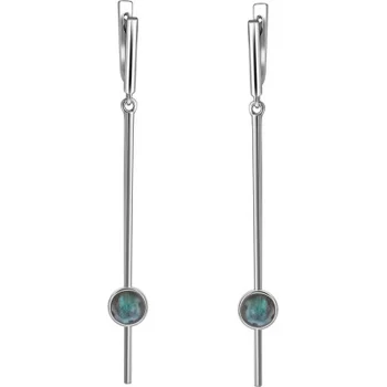 

Esthete earrings with 3 лабрадоритами from silver