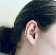 Circonio coreano oído brazalete Set pendientes para niñas 3-14k oro lindo cartílago Clip en pendientes No perforado mujeres Punk joyería