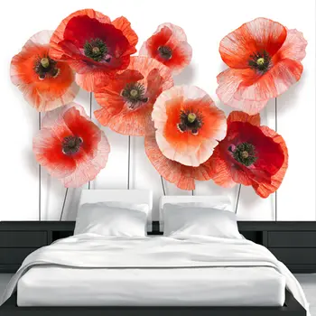 

Wall mural-Nine poppies - 250x175 cm