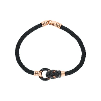 

Gold bracelet with rubber and cubic zirconia sunlight sample 585