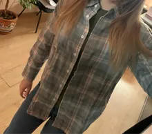 KarSaNy Boyfriend Oversized Shirt Plaid For Women Blouses And Tops Spring Loose Plaid