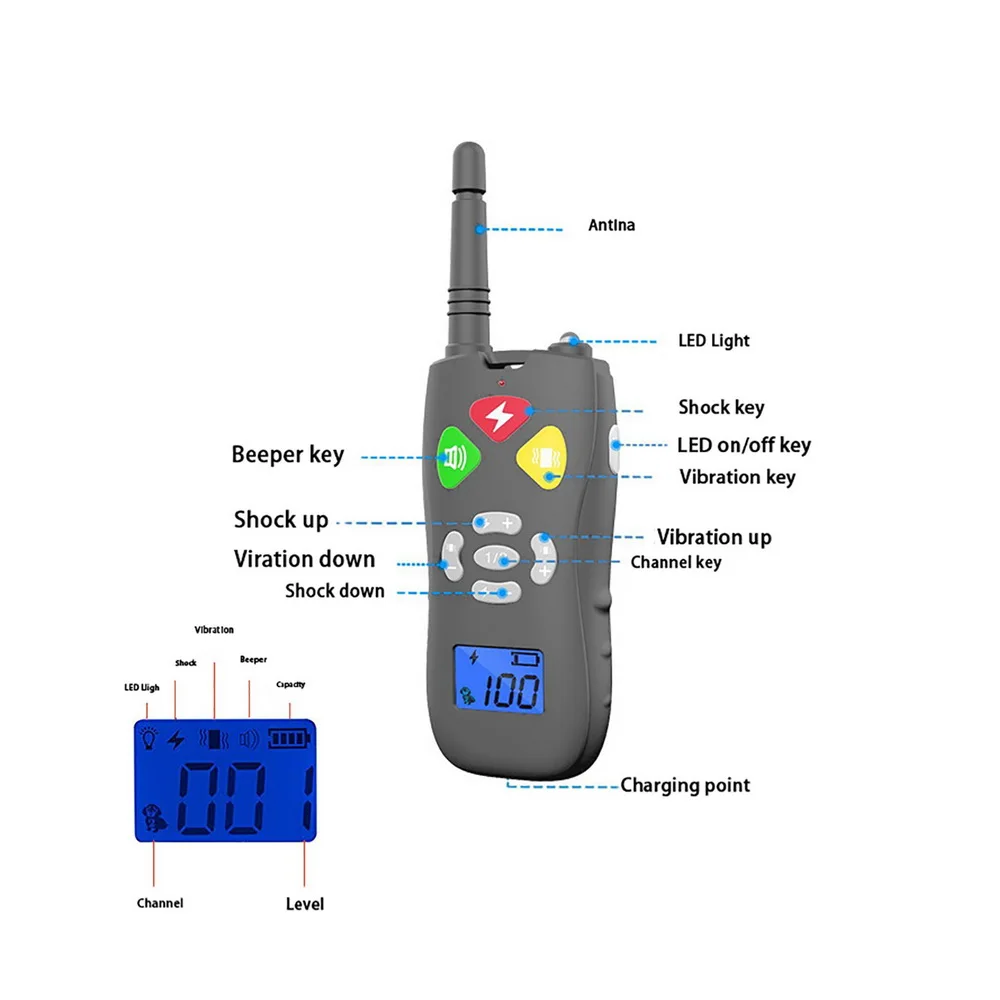Electric Shock/Vibration/Beeper No Bark Training Collar For Small/Medium/Large Dogs 100g2280