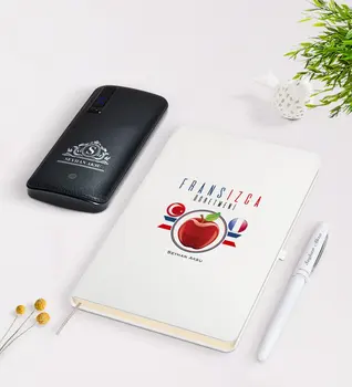 

Personalized French Teacher White Notebook Pen 12.000 Mah Powerbank Gift Seti-3