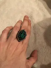 Kinel de lujo anillo para las mujeres aspecto Vintage AAA verde de cristal de la joyería de Boho de Color oro encanto étnico anillo de boda
