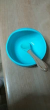 Juego de vajilla de silicona para alimentación de bebé, cuenco de silicona antideslizante con cuchara impermeable, sin BPA, plato para bebé, 1 Juego