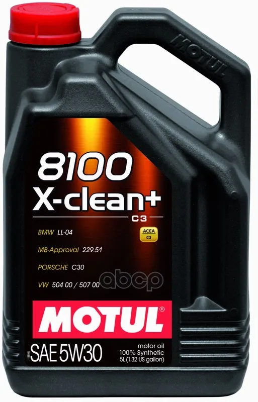 MOTUL Масло Моторное 5w30 Motul 5л Синтетика 8100 X-Clean Motul 106377