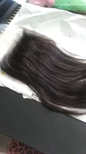 Extensiones de pelo peruano con malla, accesorio capilar liso de 2x6 con cierre de encaje y nudos blanqueados, Color Natural Remy