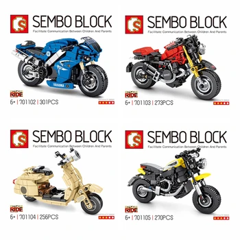 

IN STOCK SEMBO MOC Technic Series Street Racing Car 701102 701103 701104 701105 Motorcycle Building Blocks Bricks Boy Toys Gifts