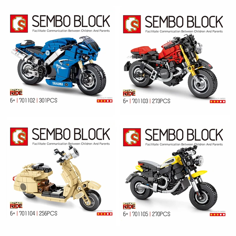 Конструктор SEMBO MOC Technic уличный гоночный автомобиль 701102 701103 701104 701105 строительные