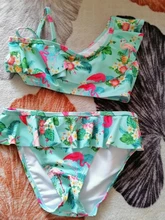 Nuevo 2021 niños traje de dos piezas Flamingo traje de baño para niñas 2021 verano Bikini conjuntos niños traje de baño bañador adorable G1-K337