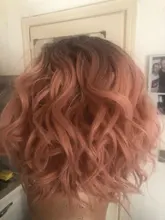 Wig Hair-Wig Short L-Part Heat-Resistant-Fiber Bob Lace-Front Pink Colored Synthetic