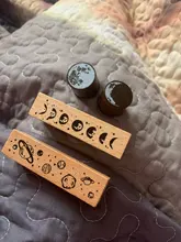 Sello Vintage de la fase de la Luna y el planeta, madera para sellos de goma álbum de recortes, papelería, sello estándar