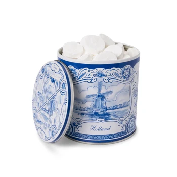 

Delft Blue tin jar with Dutch Queen Wilhelmina peppermint