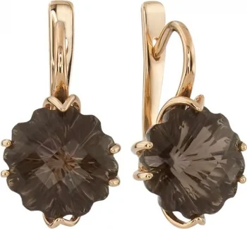 

Aloris earrings flowers with 2 раухтопазами Red Gold