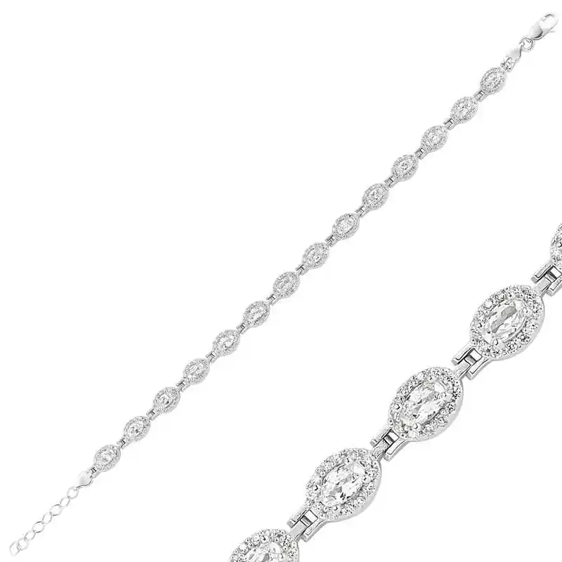

Armagano 100% 925 Sterling Silver White Cubic Zirconia Water Ways Women 'S Bracelet High Quality and Original Women Wrist Straps
