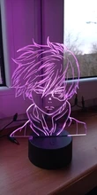 Lamp Bedroom-Decor Gift Led-Night-Light Acrylic Academia Face-Design Anime Shoto Todoroki