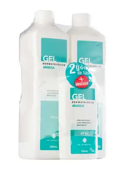 

Inibsa pack 2 dermatological gels 1000 ml + travel gel 200 ml free prevents irritations and allergies