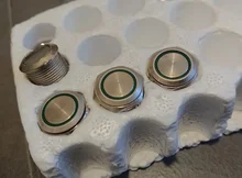 16mm 12mm interruptor de botón de metal botón impermeable circular plana Botón de luz LED auto-bloqueo auto-botón de Reinicio 1NO1NC