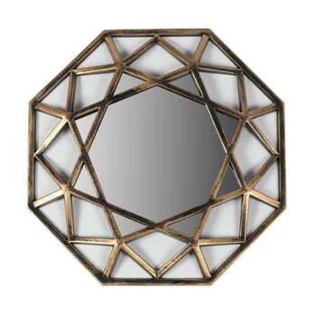 

25X25 gold geometric mirror