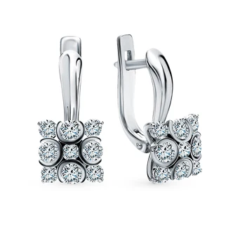 

Gold earrings "diamonds of Yakutia" sunlight sample 585
