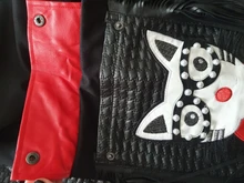 Black Dress Robe Fringes Long-Sleeve 3084 Midi Plus-Size Woman Winter Cute PU Cartoon