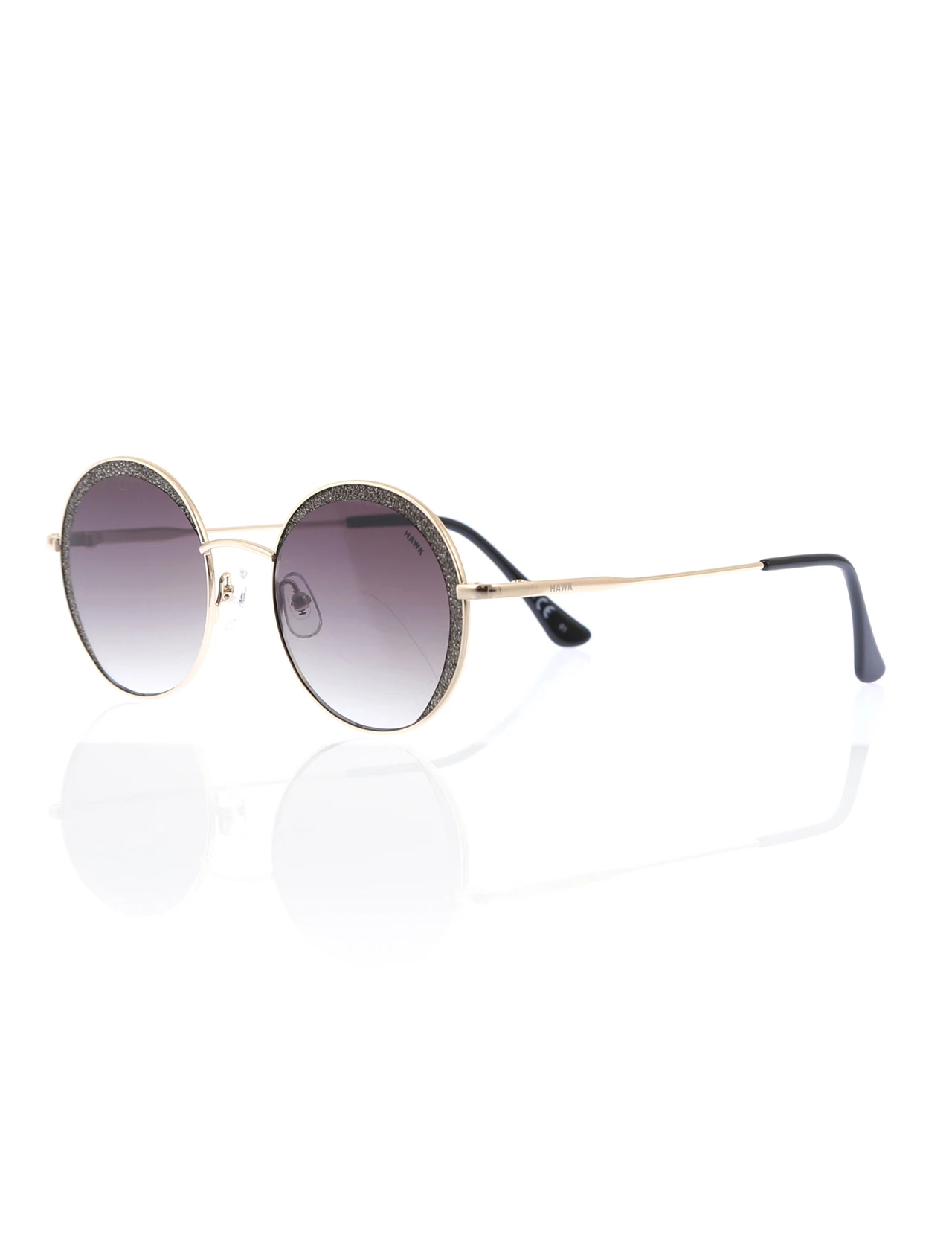 

Women's sunglasses hw 1780 01 metal yellow organic round round 52-19-142 hawk